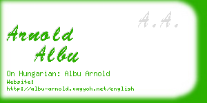 arnold albu business card